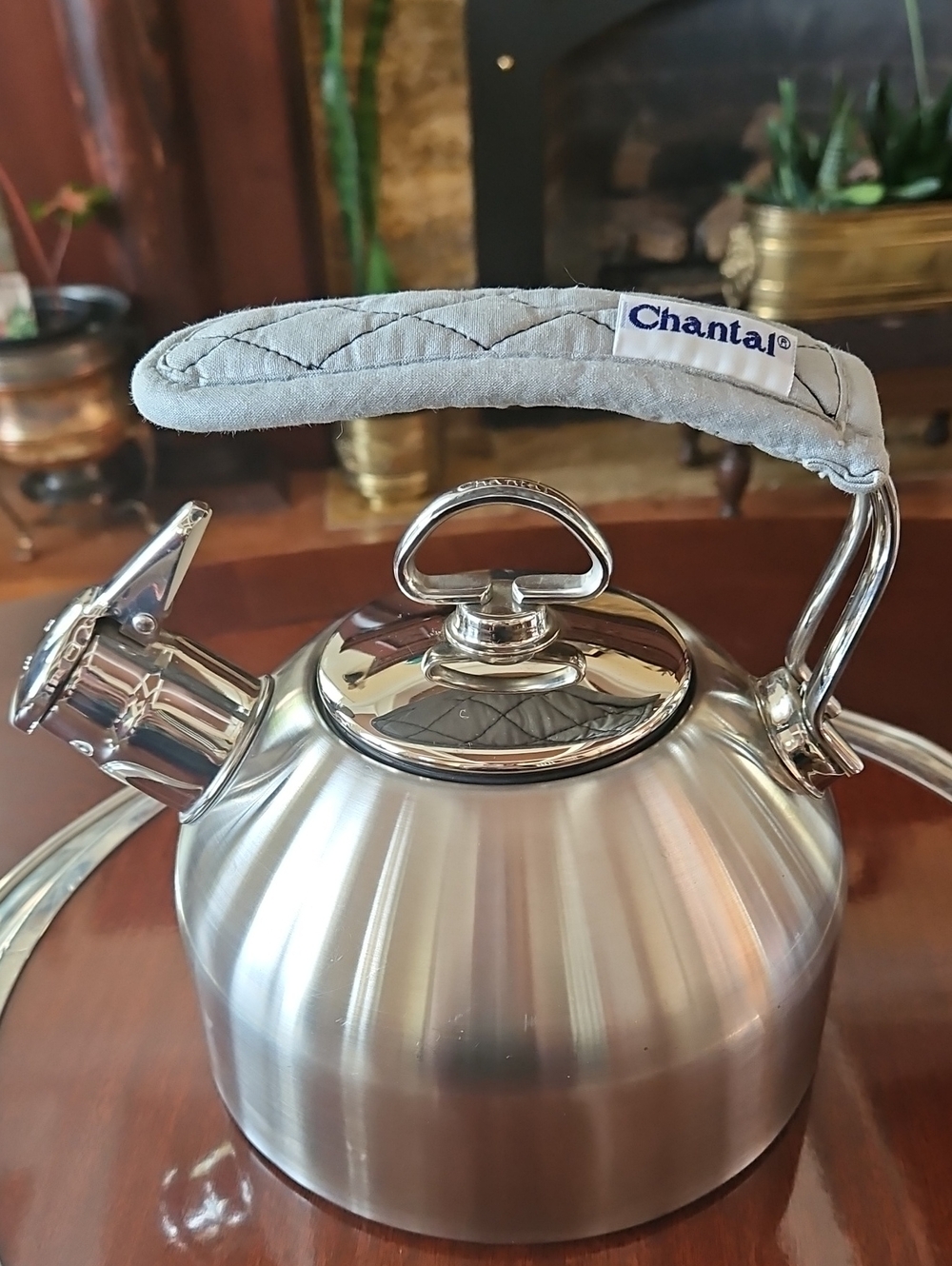 Chantal Classic Stainless Steel Tea Kettle with Hohner Harmonica Whistle & Mitt